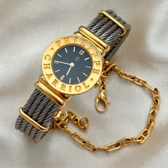 AUTHENTIC VINTAGE PHILIPPE CHARRIOL TWO-TONED WATCH - Picture 4 of 10